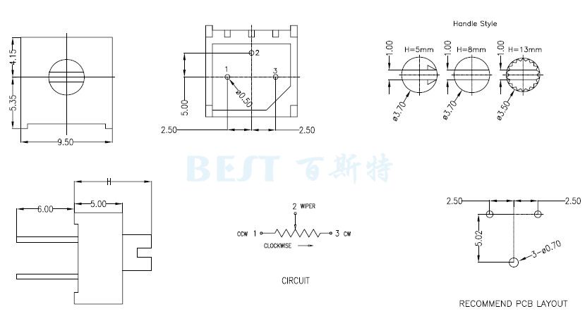 3386F電位器_參考圖紙